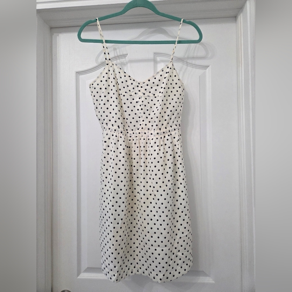 J. Crew Black and White Polka Dot Mini Dress